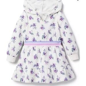 Janie and Jack‎ Floral Hooded Dress Toddler Girls Size 7 White NEW Floral Ruffle